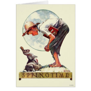 Springtime, garçon 1935 avec le lapin