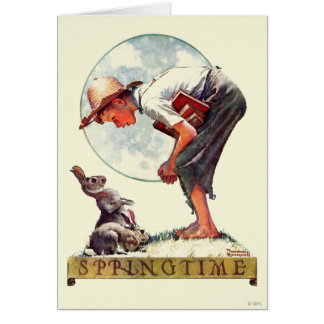 Springtime, garçon 1935 avec le lapin