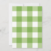 Springtime Gingham & Blooms Baby shower Thema Kaart (Achterkant)