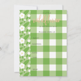 Springtime Gingham & Blooms Baby shower Thema Kaart
