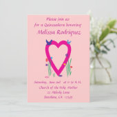 Springtime Heart Quinceañera Invitation (Debout devant)