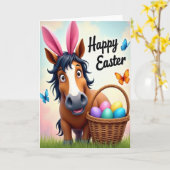 Springtime Horse Pattern Card Kaart (Gele Bloem)