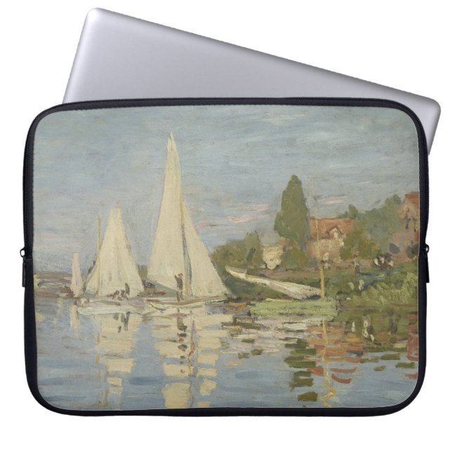 Springtime, Impressionist Portrait, Claude Monet Laptop Sleeve (Voorkant)