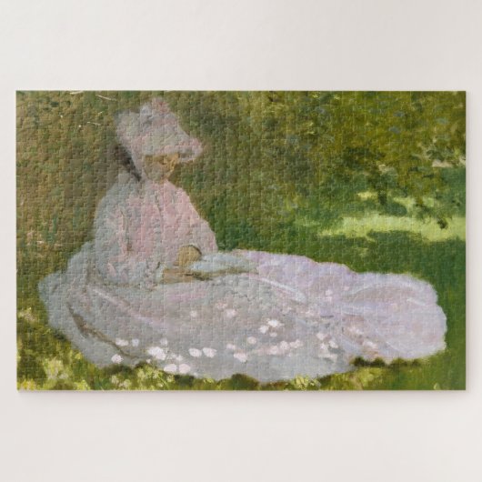 Springtime, Impressionist Portrait, Claude Monet Legpuzzel (Horizontaal)