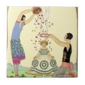 Springtime in Frankrijk Art Deco Tile Tegeltje (Voorkant)