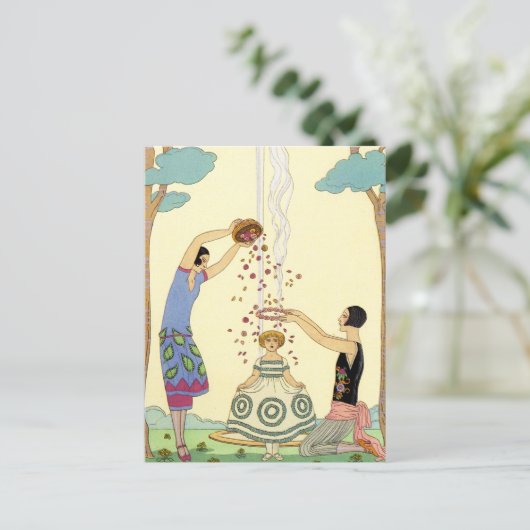 Springtime in het Franse Art Deco-Briefkaart Briefkaart (Staand voorkant)