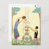 Springtime in het Franse Art Deco-Briefkaart Briefkaart (Voorkant / Achterkant)