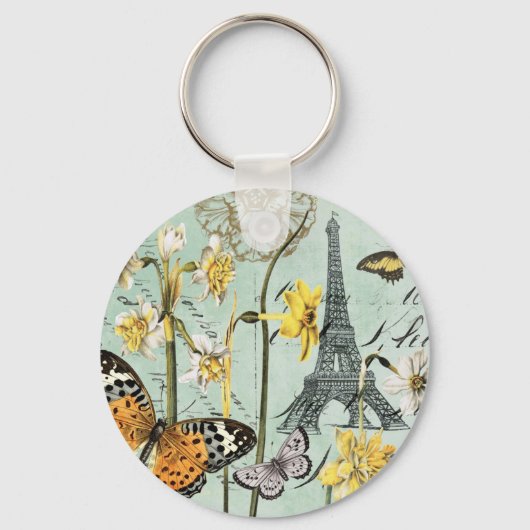  Springtime in Paris Eiffel Tower sleutelhanger (Voorkant)