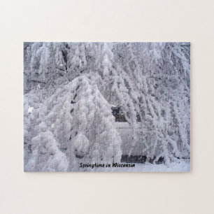 Springtime in Wisconsin Snow Scene Puzzle Legpuzzel