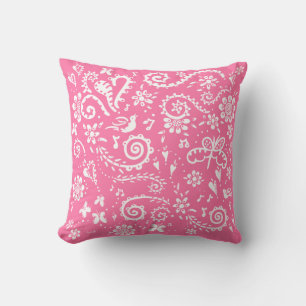Springtime-kussen in roze en wit kussen