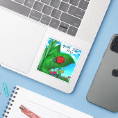 Springtime Ladybug Sticker (Laptop met iPhone)