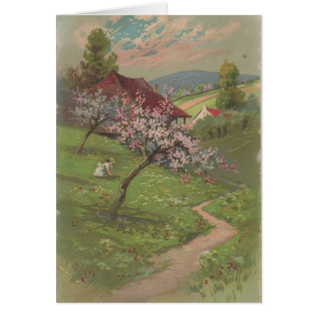 Springtime-meisje op heuvel (Voorkant)