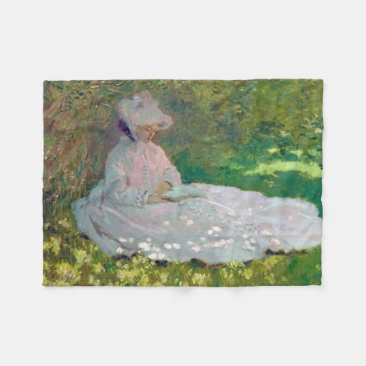 Springtime, Monet Fleece Deken (Voorkant (Horizontaal))