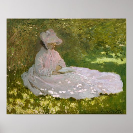 Springtime Monet voor dames lezen Poster (Voorkant)