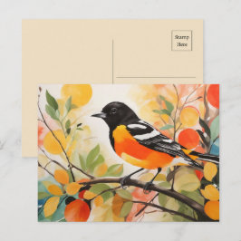 Springtime Natuur Charm Bird Baltimore Oriole Briefkaart