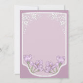 Springtime Paarse Crocus Flowers Weddenschap Kaart (Achterkant)