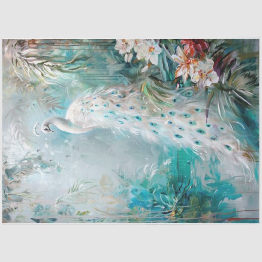 Springtime Peacock Tissuepapier (Voorkant)