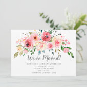 Springtime Peonies Floral Moving Announge Kaart (Staand voorkant)