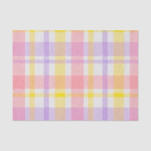 Springtime Pink Lavender Plaid  Tissuepapier (Voorkant)