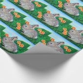 Springtime Rabbit Painting Cadeaupapier (Hoek)