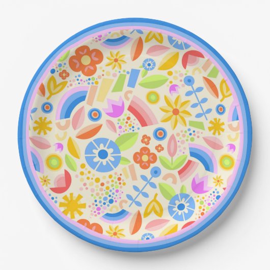 Springtime Rainbows Papieren Bordje (Voorkant)