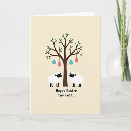 Springtime Sheep Tree Art Card Kaart (Voorkant)