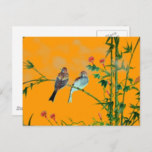 Springtime-Sparrows Briefkaart (Voorkant / Achterkant)