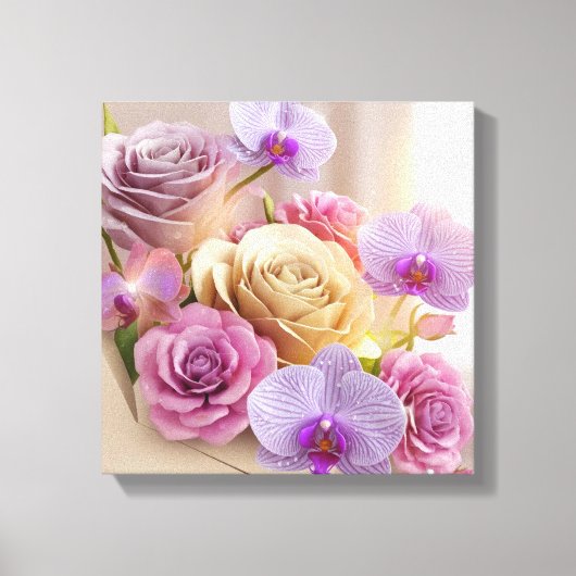 Springtime Splendor 3D-Wenskaart met Dew-Kiss Canvas Afdruk (Voorkant)