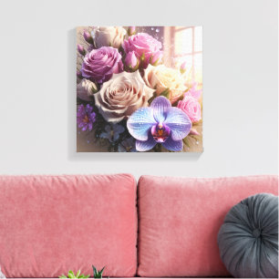 Springtime Splendor 3D-Wenskaart met Dew-Kiss Canvas Afdruk