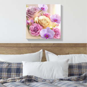 Springtime Splendor 3D-Wenskaart met Dew-Kiss Canvas Afdruk