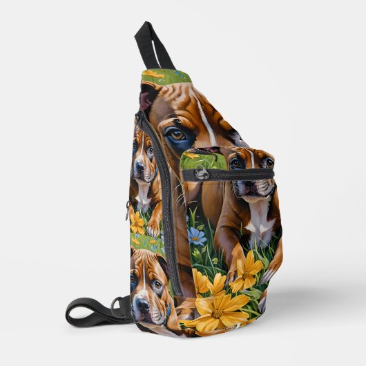 Springtime Staffordshire Bull Terrier Puppy, Sling Bag (Linkerhoek)