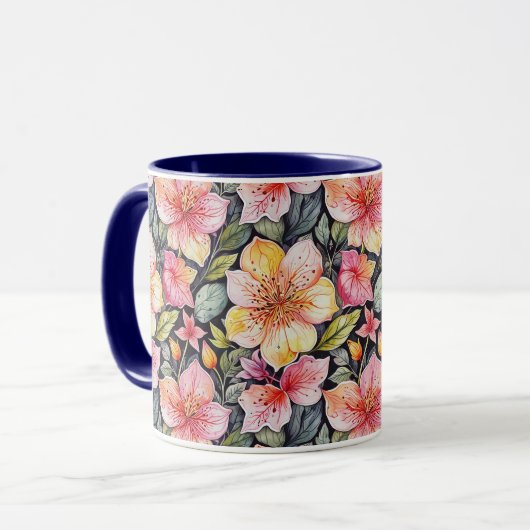 Springtime tuin - Foral pattern 1 - Koffie Mok (Voorkant links)