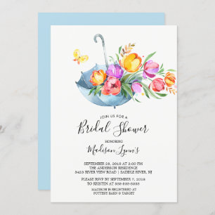 Springtime Tulips Bridal Shower Invitation Kaart