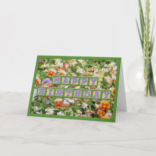 Springtime-verjaardagskaart voor bloemen kaart