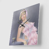 Springtime-wandklok Vierkante Klok (Hoek)