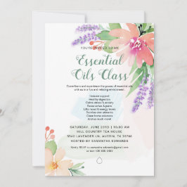 Springtime-Waterverf Floral Essential Oils Klasse Kaart