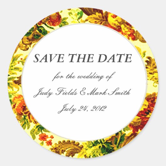 Springtime Wedding Save the Date Stickers (Voorkant)