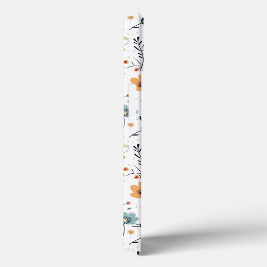 Springtime Wildflowers Patroon, Rust, Tan, Blauw Case-Mate iPhone Case (Achterkant / Rechts)