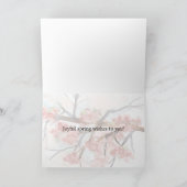Springtime Wishes Pink Cherry Blossom Tree Kaart (Binnen)