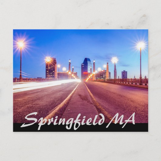 springveldmassachusetts skyline briefkaart (Voorkant)