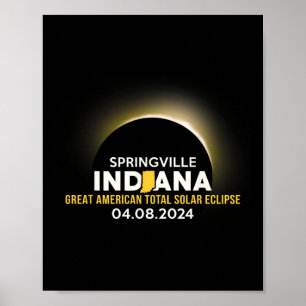 Springville Indiana in Totale Zonsverduistering 20 Poster