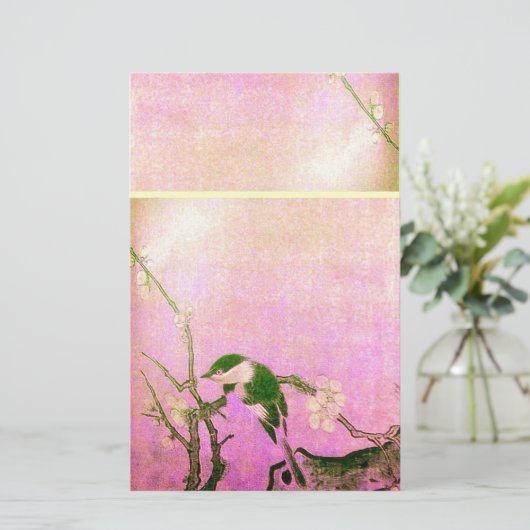 SPRINGVOUDIG EN STROOMTREE Roze Fuchsie Briefpapier (Staand voorkant)