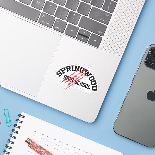 Springwood High School Sticker (Laptop met iPhone)