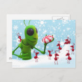 Sprinkhaan en het Briefkaart van Kerstmis van (Voorkant / Achterkant)