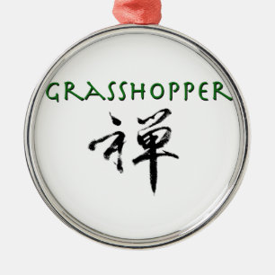 Sprinkhaan met symbool "Zen" Metalen Ornament