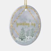 Sprinking Joy Kerstwinter Scene Keramisch Ornament (Rechts)