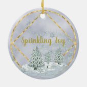 Sprinking Joy Kerstwinter Scene Keramisch Ornament (Achterkant)