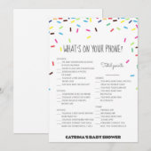 Sprinkle Baby shower - bewerkbare naam, 5x7 Kaart (Voorkant / Achterkant)