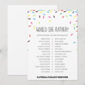 Sprinkle Baby shower - bewerkbare naam, 5x7 Kaart (Voorkant / Achterkant)