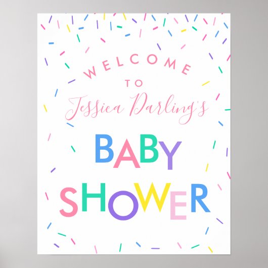 Sprinkle Baby shower WelkomstPoster Poster (Voorkant)